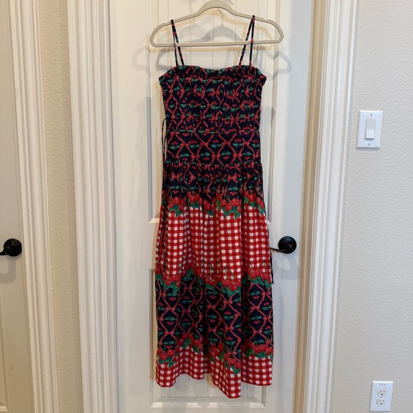 Damson Madder Kelia Cherry Sleeveless Midi Dress - Picture 3 of 7